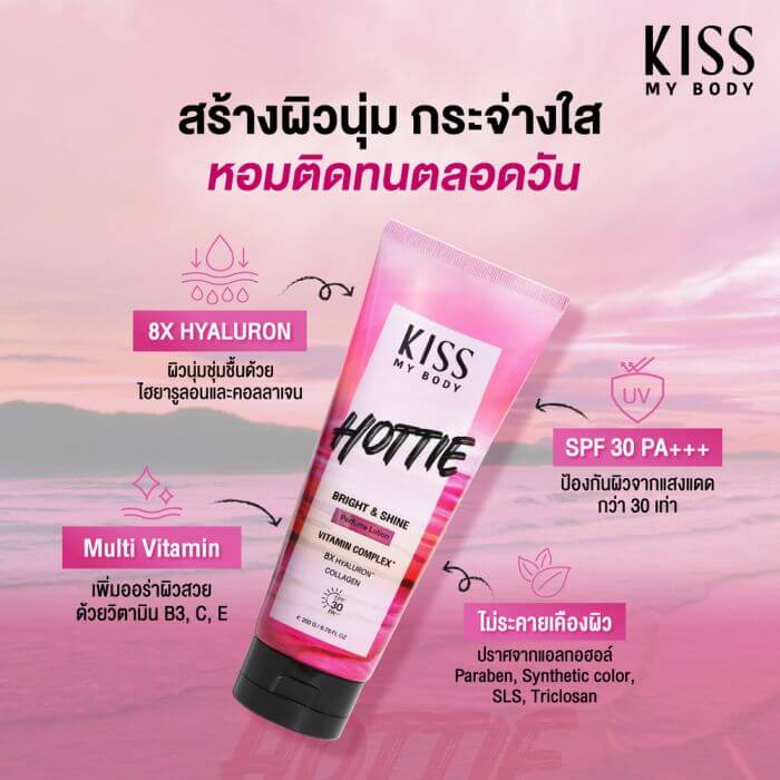 Kiss My Body,Kiss My Body Bright & Shine Perfume Lotion SPF30 PA+++,Bright & Shine Perfume Lotion SPF30 PA+++,โลชั่นน้ำหอม,โลชั่น,Lotion